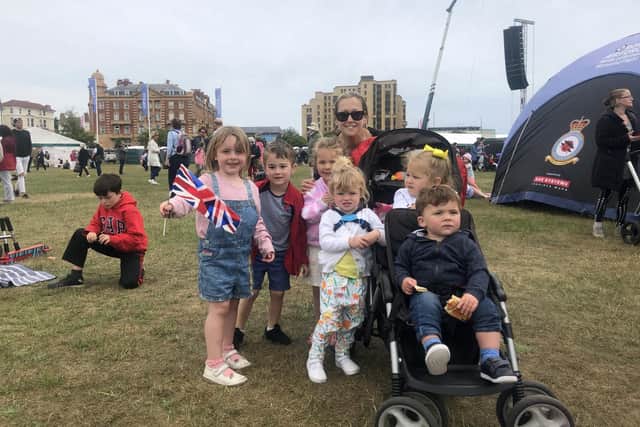 Nicky Child from Little Spuds with the children she was child-minding.