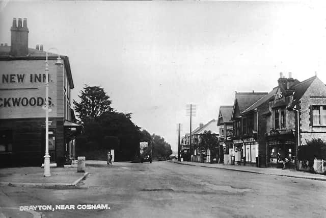 The New Inn, Drayton, Portsmouth, in the 1920s with Drayton Lane on the left. Picture:: Barry Cox postcard collection.