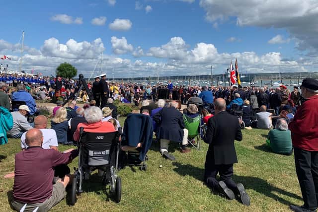 The service was held on the green next to Hardway Slipway. Picture: Richard Bourke