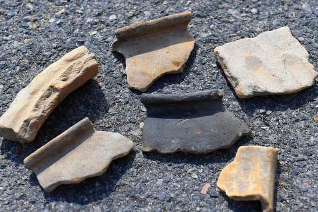 Are these pieces of Roman pottery? 
Picture: Malcolm Wells (190603-1141)