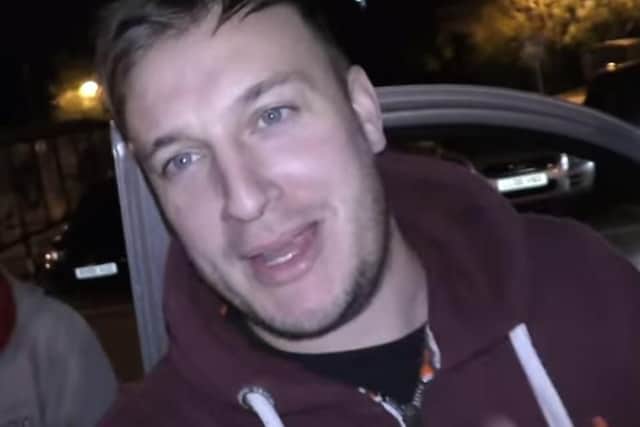 YouTube prankster Lee Marshall, 34, who goes by the name DiscoBoy on the streaming site has been convicted of assault by beating against an Asda supermarket night manager.
Pictured: Lee Marshall