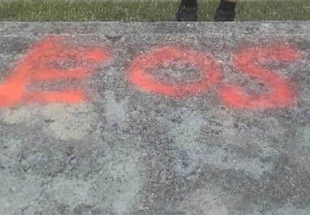 The memorial was vandalised this morning. Picture: CWGC