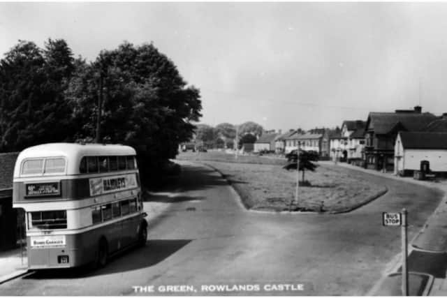 A bus about to depart from Rowlands Castle some time after  VE Day in 1945.  Picutre: Ralph Cousins collection.