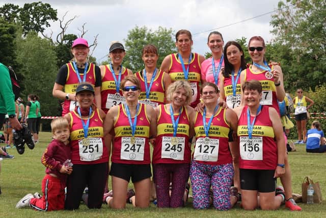 Some of the Fareham Crusaders team after the Purbrook Ladies 5 race 2019. Picture: David Brawn