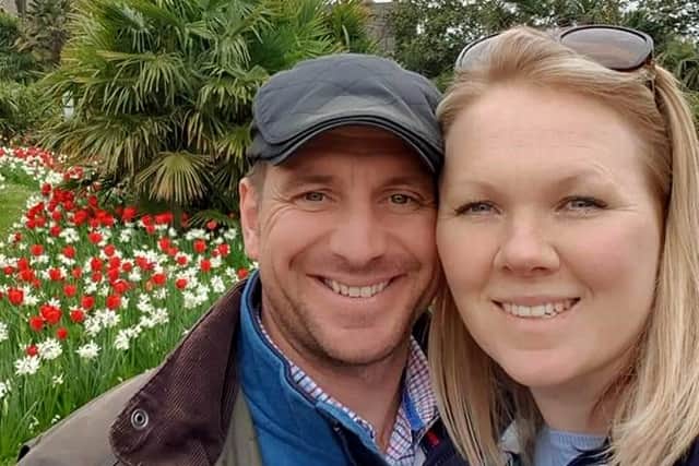 Andy Wilson with his wife Stacey.