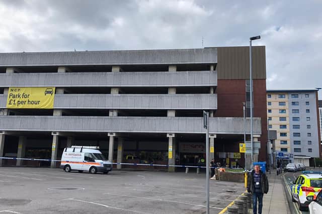 Cordon in place at Crasswell Street car park. Picture: Richard Lemmar