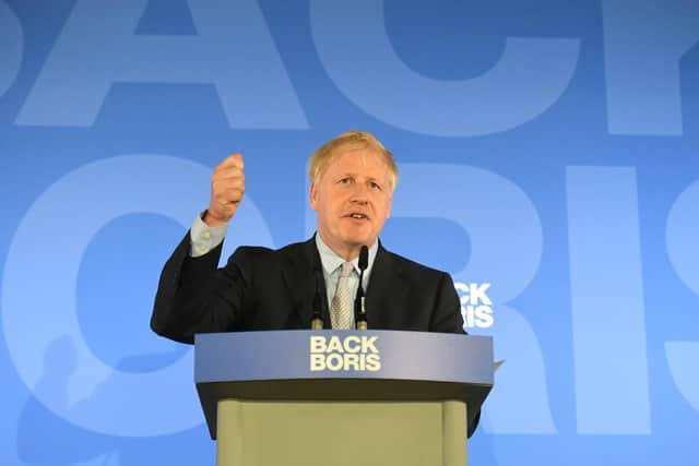 Boris Johnson launches his campaign to become leader of the Conservative and Unionist Party and prime minister at the Sky Loft, Millbank Tower, Westminster. Photo: Stefan Rousseau/PA Wire