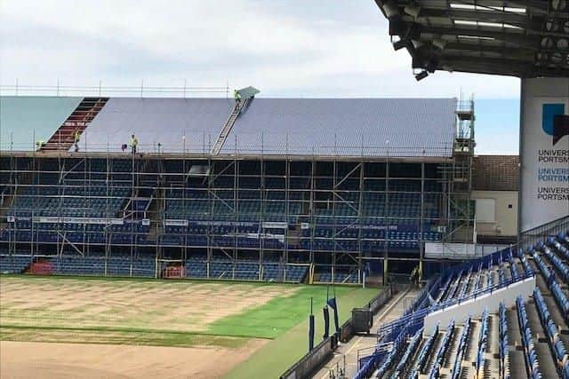 Pompey are relaying their Fratton Park pitch and redeveloping the South stand during the close season