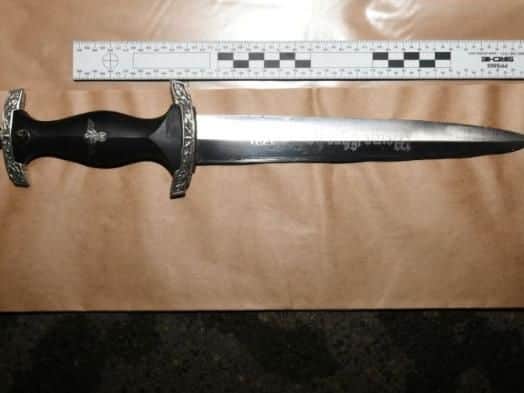 The unique Nazi SS Knife found at the scene of one of the robberies. Picture: Hampshire Constabulary