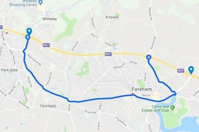 Diversion from Junction 11 to Junction 9. Picture: Highways England/Google