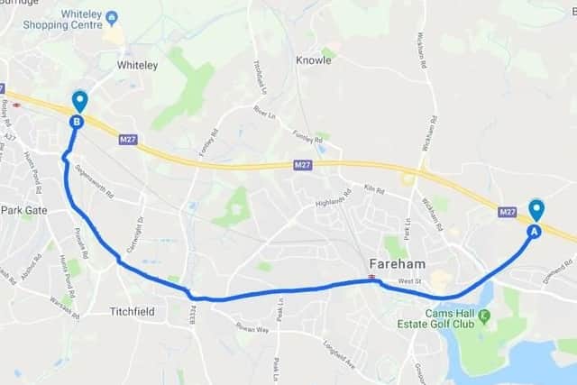 Diversion from Junction 10 to Junction 9. Picture: Highways England/Google