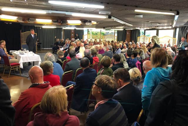 Fareham Borough Council leader Councillor Sean Woodward addressed residents at a special community meeting on drugs in the town centre.