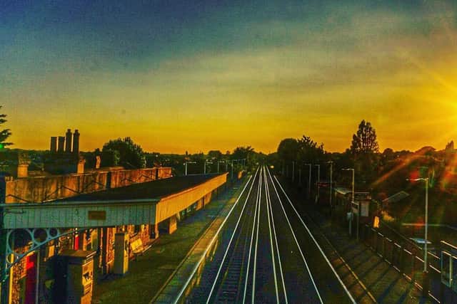Sunset at Portchester railway station by Neil Harris.