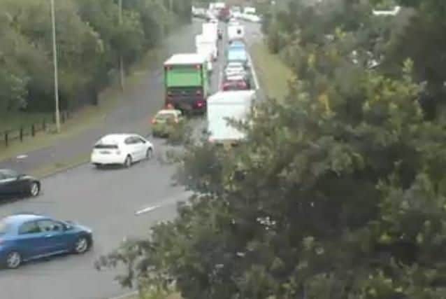 Severe delays remain eastbound between Segensworth, Titchfield and Fareham. The M27 is shut between junctions 9 and 11. Picture: ROMANSE