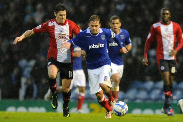 Brian Howard facing Crawley in December 2012 during his Pompey playing days. Picture: Ian Hargreaves