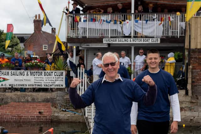 Ken Jay and Lyndon Ellcome ready for the first men's race. 
Picture: Vernon Nash (150619-014)