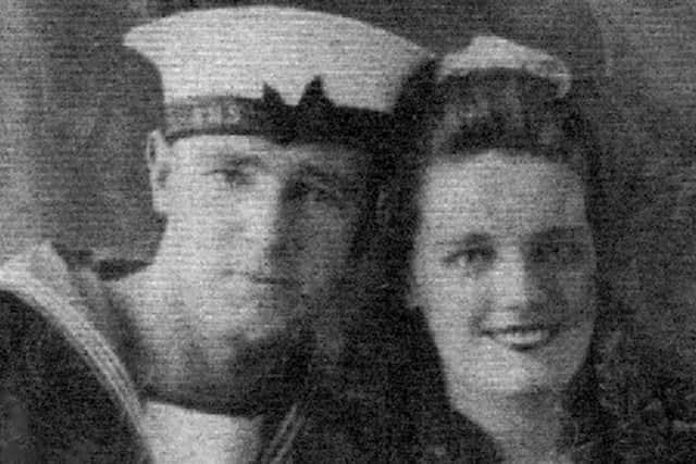 Hubert Longhurst with his wife Phyllis. Note the cap tally bow above the eye. Picture: Marin Longhurst.