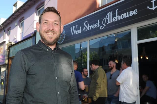 Landlord, Steve Willemsen, standing in front of the new micropub in West Street, Fareham.