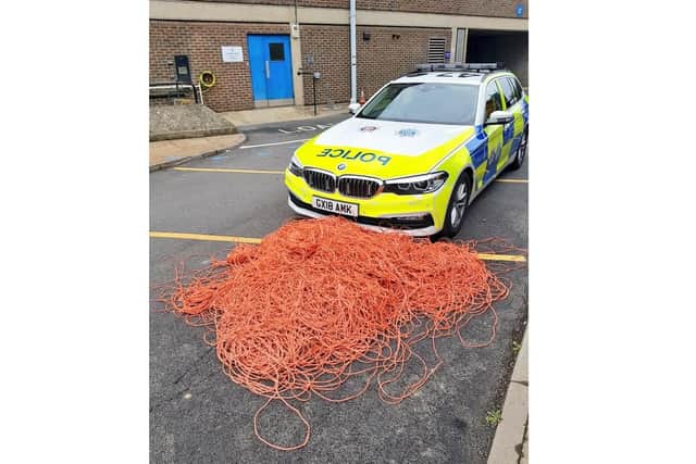 The 'three miles' of orange twine picked up by Sussex Police. Picture: Sgt Richard Hobbs