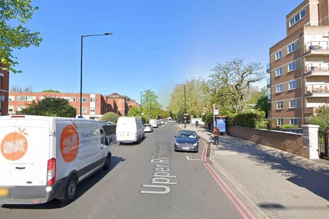 The accident happened on Upper Richmond Road, in Richmond, south-west London. Picture: Google Maps