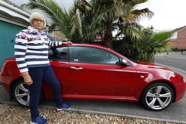 Patricia Williams with her Alfa Romeo Q2 Picture: Chris Moorhouse (120619-23)