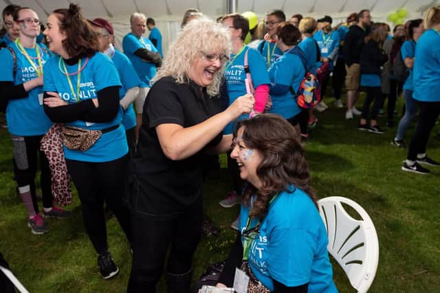 Moonlit Memories Walk 2019 for Rowans Hospice along the Seafront and Old Portsmouth - Paula Morling had her face painted and glitter put in her hair by Sharon Hobson. Picture: Vernon Nash (150619-005)