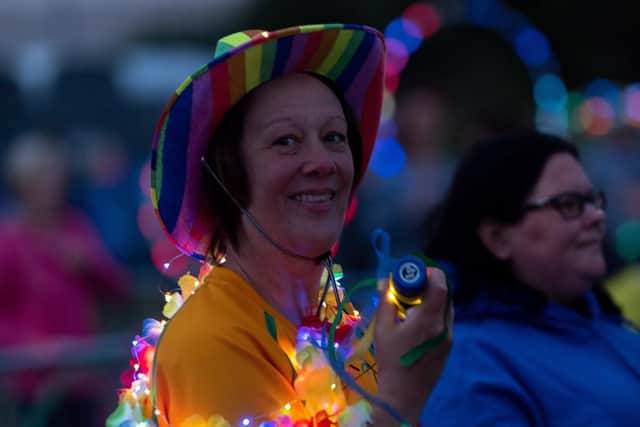 Moonlit Memories Walk 2019 for Rowans Hospice along the Seafront and Old Portsmouth - One one the Samba Band. Picture: Vernon Nash (150619-010)