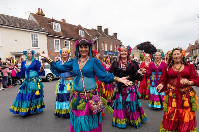 The carnival parade processes through the streets of Portchester to Portchester Castle. Picture: Vernon Nash (150619-047)