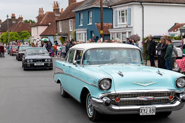 The carnival parade processes through the streets of Portchester to Portchester Castle. Picture: Vernon Nash (150619-049)