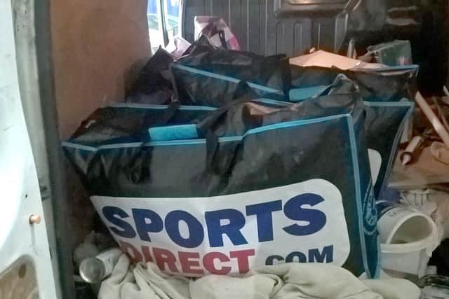 The bags in the back of the van Picture: South Eastern Regional Organised Crime Unit