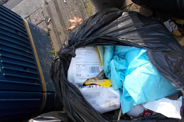 Rubbish dumped by Charlie Norrie, 55, on the pavement on Albert Road, Southsea. Picture: Portsmouth City Council