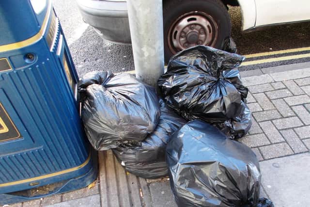 Rubbish dumped by Charlie Norrie, 55, on the pavement on Albert Road, Southsea. Picture: Portsmouth City Council