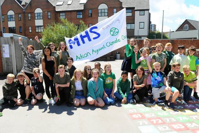 Mayville High School in Southsea, staged their own Climate Change Protest.

Picture: Sarah Standing (210619-1405)