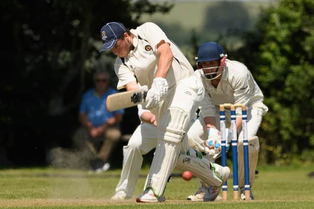 Hambledon's Luke Barber batting against Fawley. Picture: Keith Woodland (220619-563)