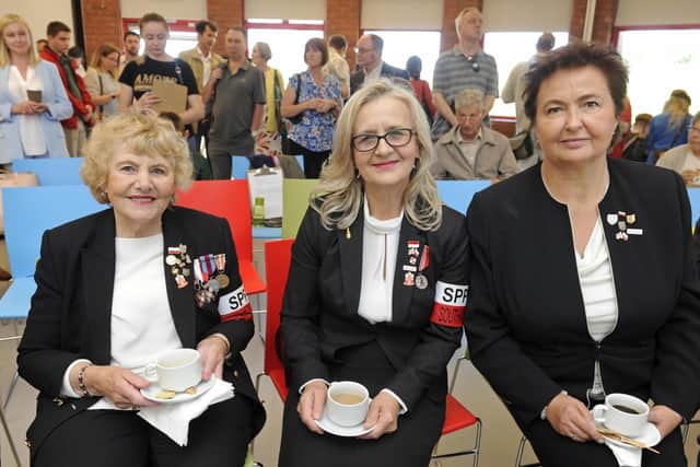 Friends of the Polish veterans association: Bolla Oleszczua, Krystyna Jenvey and Sylwia Kosiec. Picture: Ian Hargreaves  (220619-1)