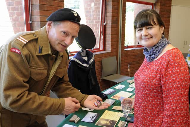 Marek Wierzbicki with Kristina Zatyl at the Polish D-Day Story event at the D-Day Story in Southsea. Picture: Ian Hargreaves (220619-3)