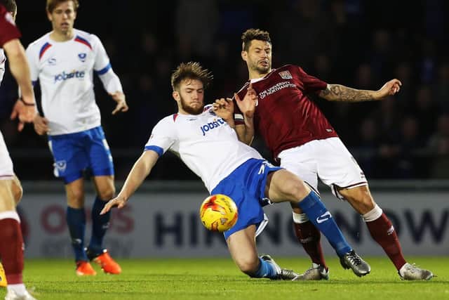 Matt Clarke in action against Northampton in December 2015, his loan was due to come to an end at the start of 2016, however he committed his loan future to The Blues and signed until the end of the season.