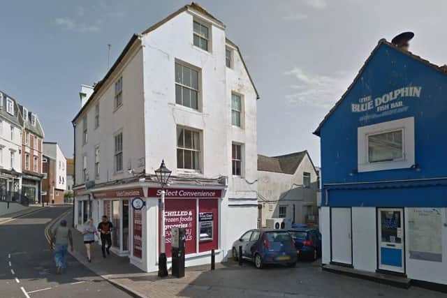 The hit-and-run happened outside the Blue Dolphin in High Street, Hastings. Picture: Google Maps