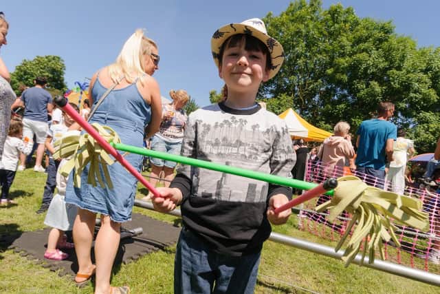 Jacob Coultas (7) practices circus skills. Picture: Duncan Shepherd
