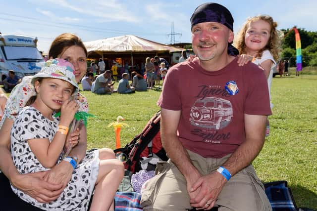 The Malson family (L-R) Zoe (7yrs), Louise, Dom and Niamh (2yrs). Picture: Duncan Shepherd