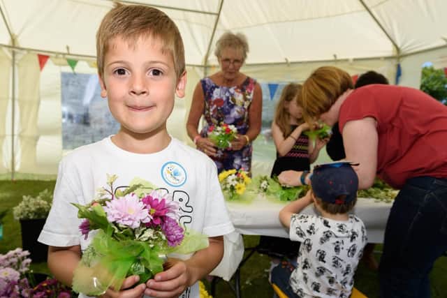 Flower arranging workshop with Ann-Maree Dicker - Indiana Blanchard (6yrs). Picture: Duncan Shepherd