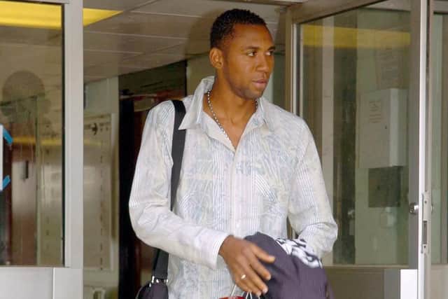 Jhon Viafara at Pompey's Eastleigh training base after passing his medical in 2005. Picture: Robin Jones