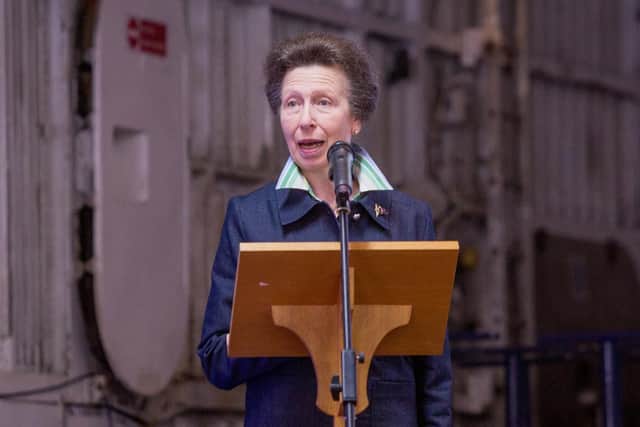 Princess Anne giving a speech. Picture: Habibur Rahman.