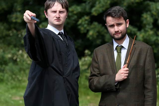 Callan Durrant, left, and Charlie Essex take on the role of Hogwarts professors. 
Picture: Chris Moorhouse       (260619-12)