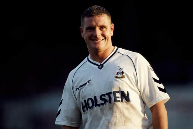 The rapper appeared to mock Paul Gascoigne's struggles with alcoholism. (Photo by Dan Smith/Allsport/Getty Images)