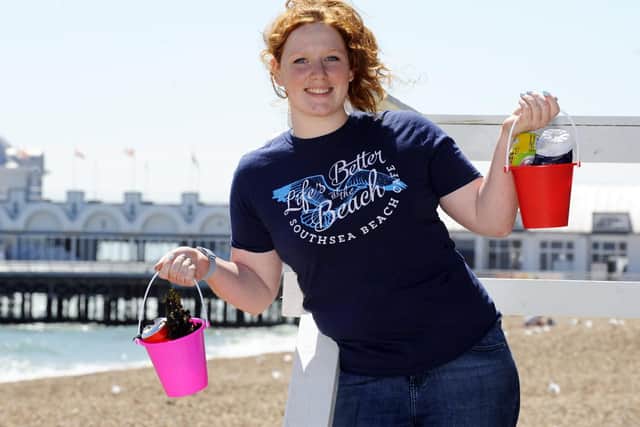 Sarah Scratcherd on Southsea beach. Picture by:  Malcolm Wells (180615-8249)