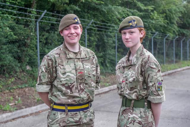 Cdt L/Cpl Amelia Davis, left, and Cdt L/Cpl Takara Dorn. Picture: Habibur Rahman