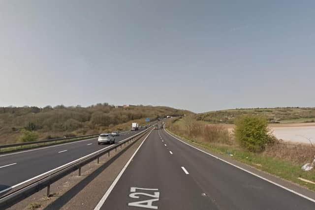 Police were led on a chase on the A27. Picture: Google Maps