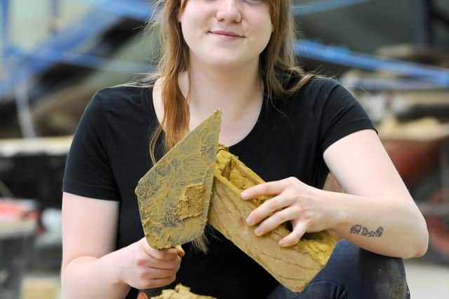 Abbey Blackman (19) from Waterlooville, has graduated in her bricklaying course at Highbury College and was the only girl on her course.Picture: Sarah Standing (280619-31)
