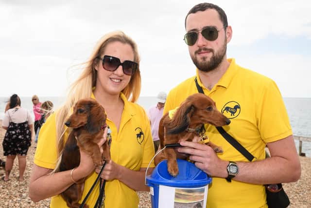 Larissa Carey with Harley and Robbie Taylor with Robbie Picture: Keith Woodland (300619-5)